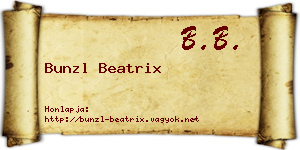 Bunzl Beatrix névjegykártya